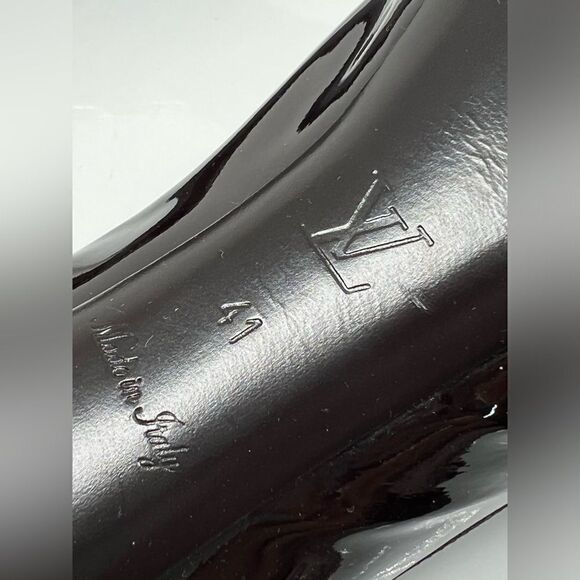 Louis Vuitton Brown Patent Leather Valentine Peep Toe Pumps Size 41 - Picture 13 of 13